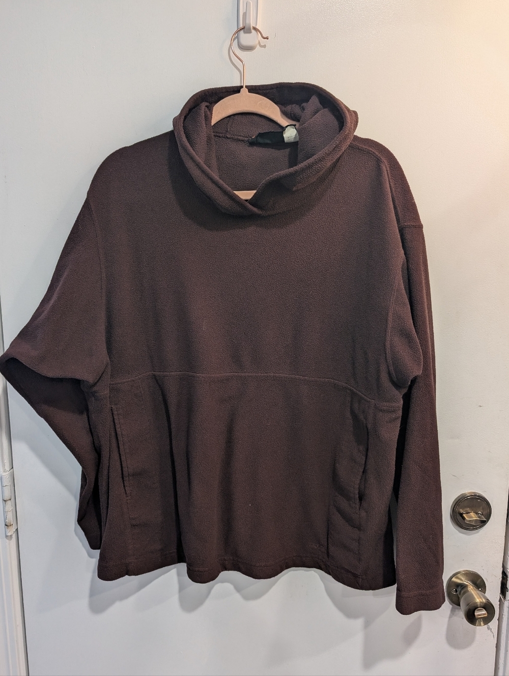 VTG Patagonia Micro D'Luxe Brown Fleece Pullover Hoodie Men's Sz Large USA Made